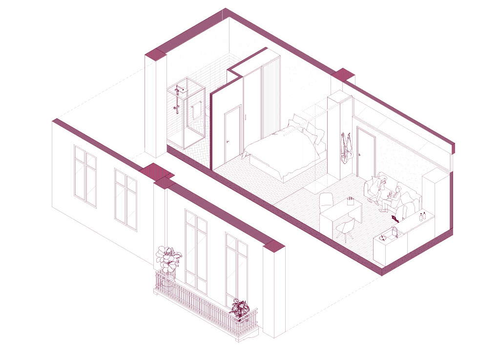 Nodo28 _ Assonometria monolocale